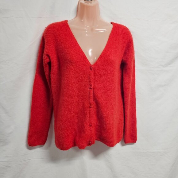 La Maille Sezane V Neck Button Up Cardigan Sweater Women Size XS Mohair Alpaca - Picture 3 of 11